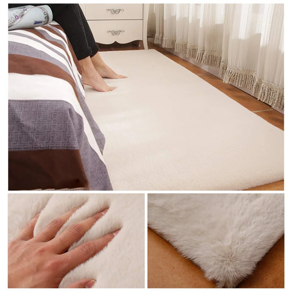 Natural White Rug Faux Rabbit Plush Fur Floor Carpets Rug Buy