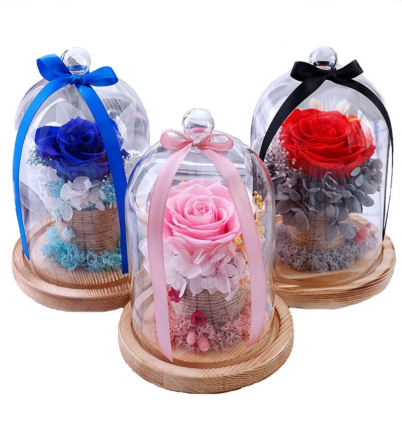 Factory  6-7cm rose best gift preserved flower for Valentine's day
