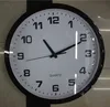 37cm Wall Clock, Black, Silver, White Bezel, Made in China Large Plastic Clock, Cheap Wholesale Decorating House Clock