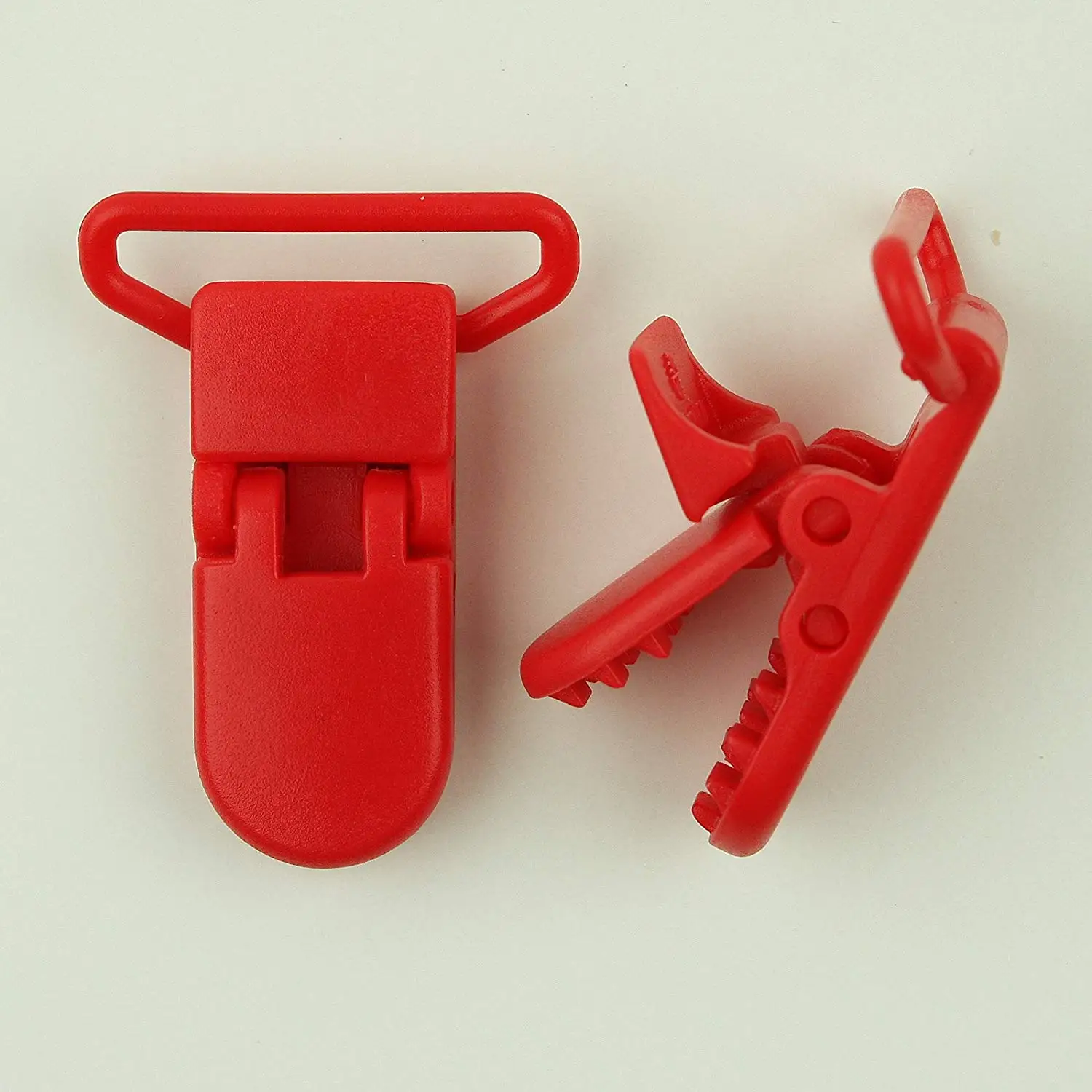 KAM Plastic Pacifier Suspender Toy Holder Mitten Alligators Clips Zinnia Pink