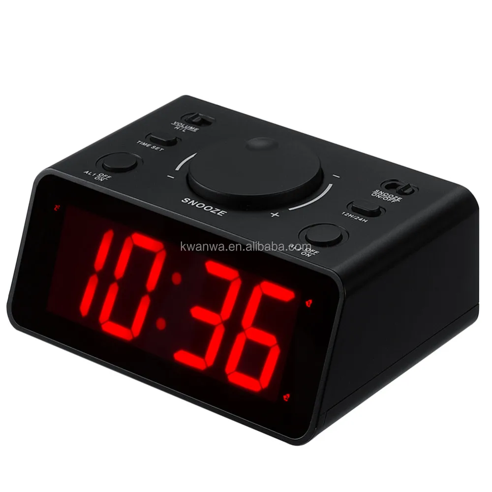 Kwanwa Cordless Digital Led Dual Alarm Clock Easy To Set 2 Alarms With