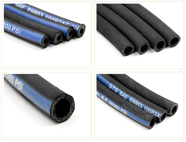 Hydraulic Rubber Hose High Pressure Steel Wire Braided Certification /Spiraled Male And Female