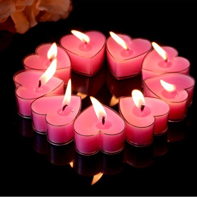 Pink Heart Series Romantic Gift For Proposal Tealight Candles On Sale