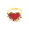 Fashion jewelry adjustable dripping oil heart red rings