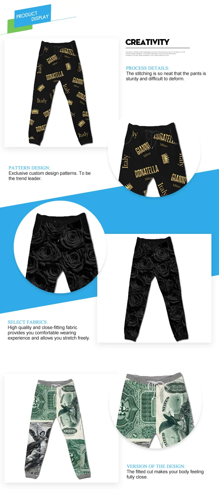 custom mens sweatpants