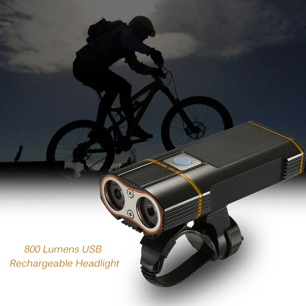 Cheap USB Rechargeable Bike Light 800LM MTB Safety Flashlight LED Bicycle Front Handlebar Lights Luces+Mount Holder Cycle Accessories 2