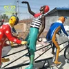 Hot Sale Fiberglass Crafts New Product Cartoon Cycling Clown Statue For Playground Garden Decor