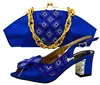 Royal Blue High Heels Sandals Party Pumps for Women/African Wedding Shoe and Bag Sets/Italian Matching Shoe and Bag Set MM1025