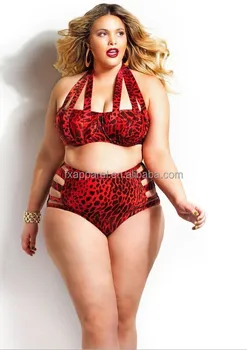 women's plus size high waisted swimwear