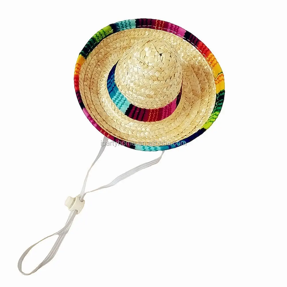 Cinco De Mayo Fiesta Fabric Mini Straw Mexican Sombrero Headbands Party ...