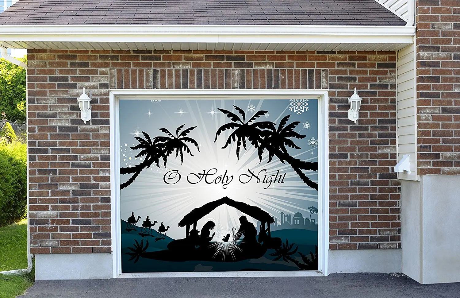 Buy Holy Night Decor Garage Door Banner Jesus Nativity Scene Single