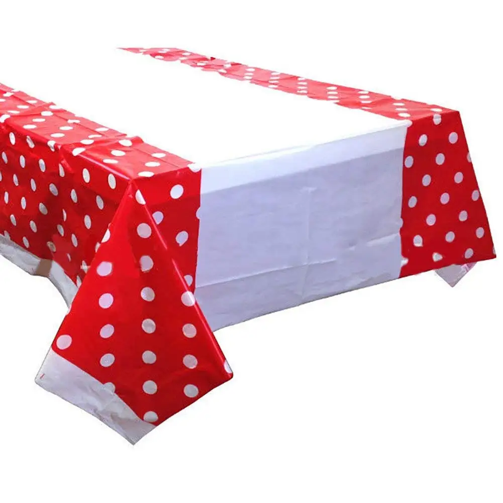 Polka Dot Plastic Table Covers Find Get Quotations Ton Disposable Polka Dot Rectangle Plastic Tablecloth Wedding Banquet Table Cover Decor Red