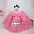Free shipping gift for little girl doll s luxurious wedding dress for barbie doll