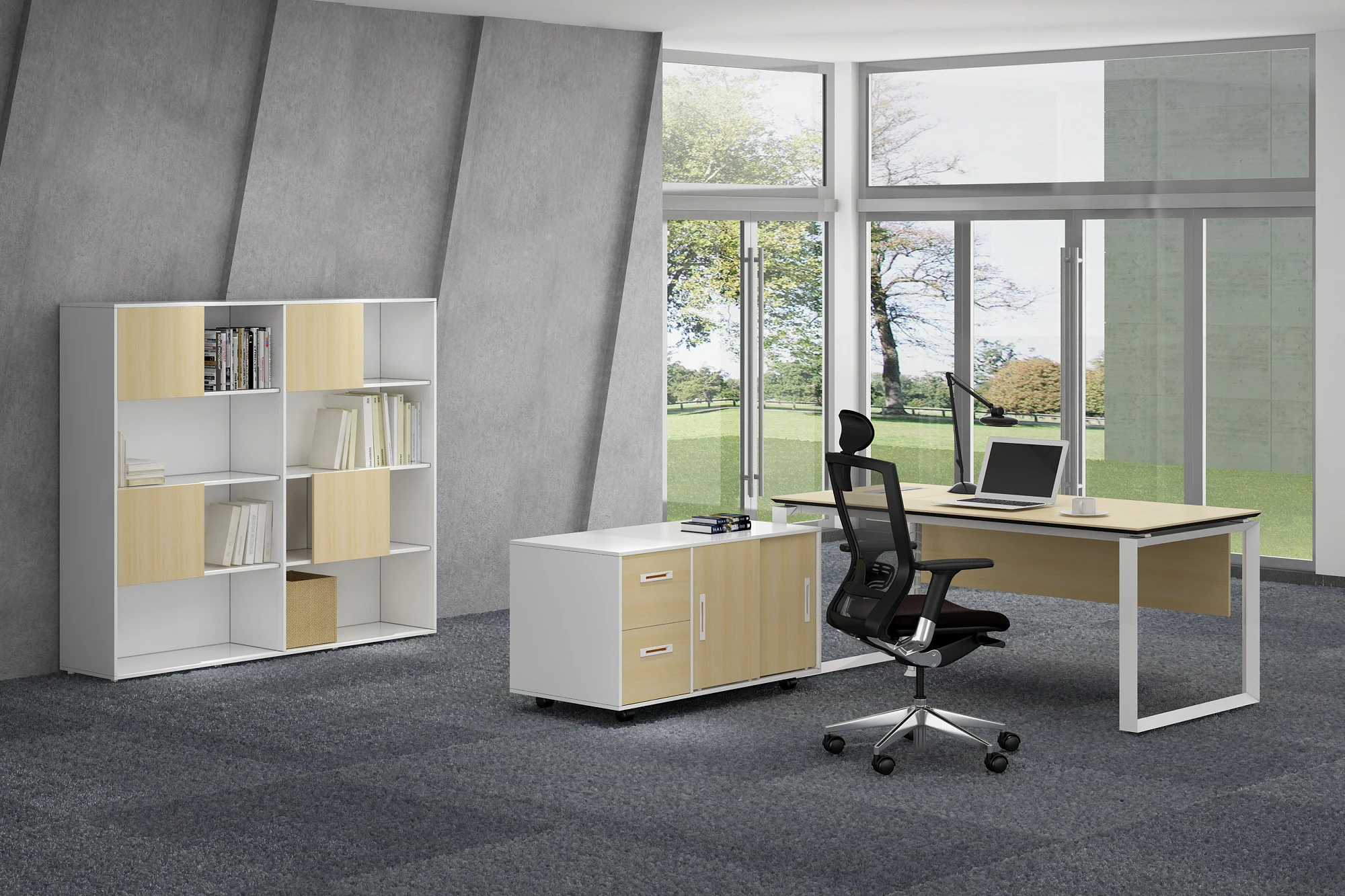 modern antique wood office executive manager desk luxury office table furniture design