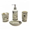 BX group 4 pcs factory wholesales houseware ceramic bath set hotel ceramic bathroom accessory set with SGS certificate