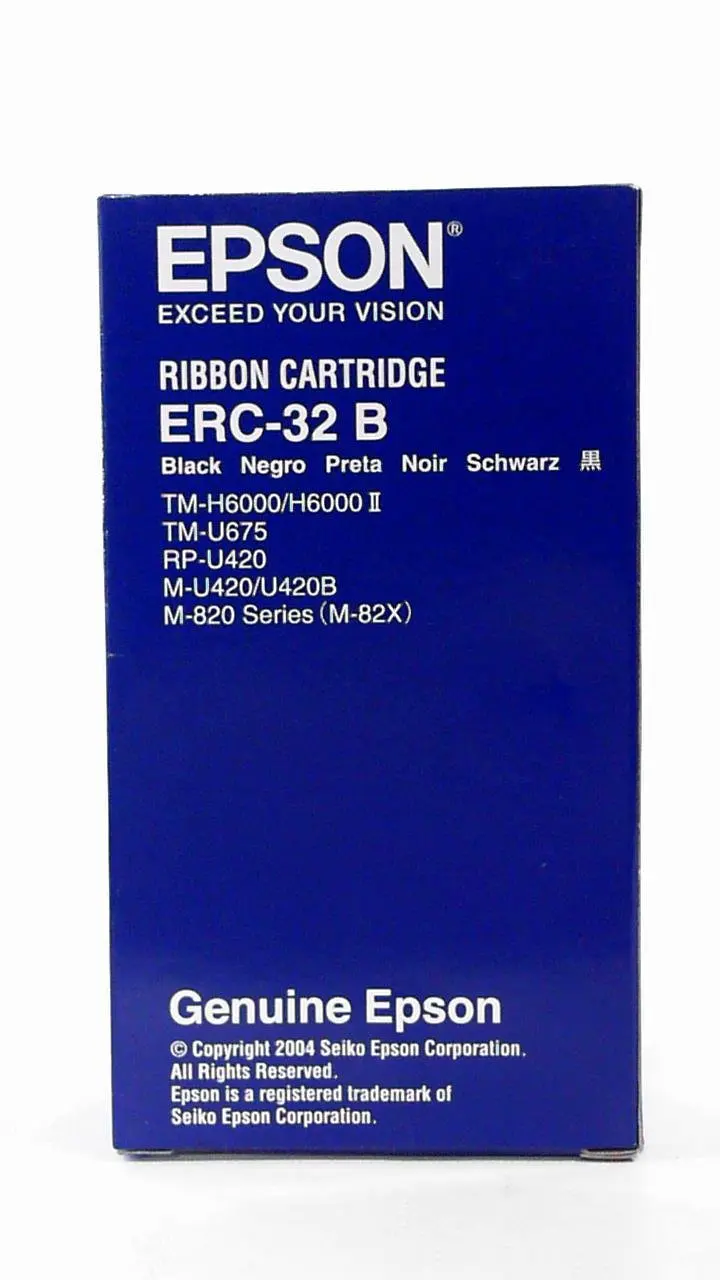 Genuine Epson (ERC-32B) Black Ribbon Cartridge For: TM-H600/H6000 II/TM-U675/RP-U420/M-U420/U420B/M-820 Series (M-82X)