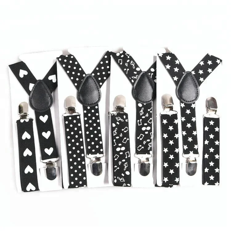 Hot sale 2019 promotion fashion customized logo printed decorative suspenders for kids