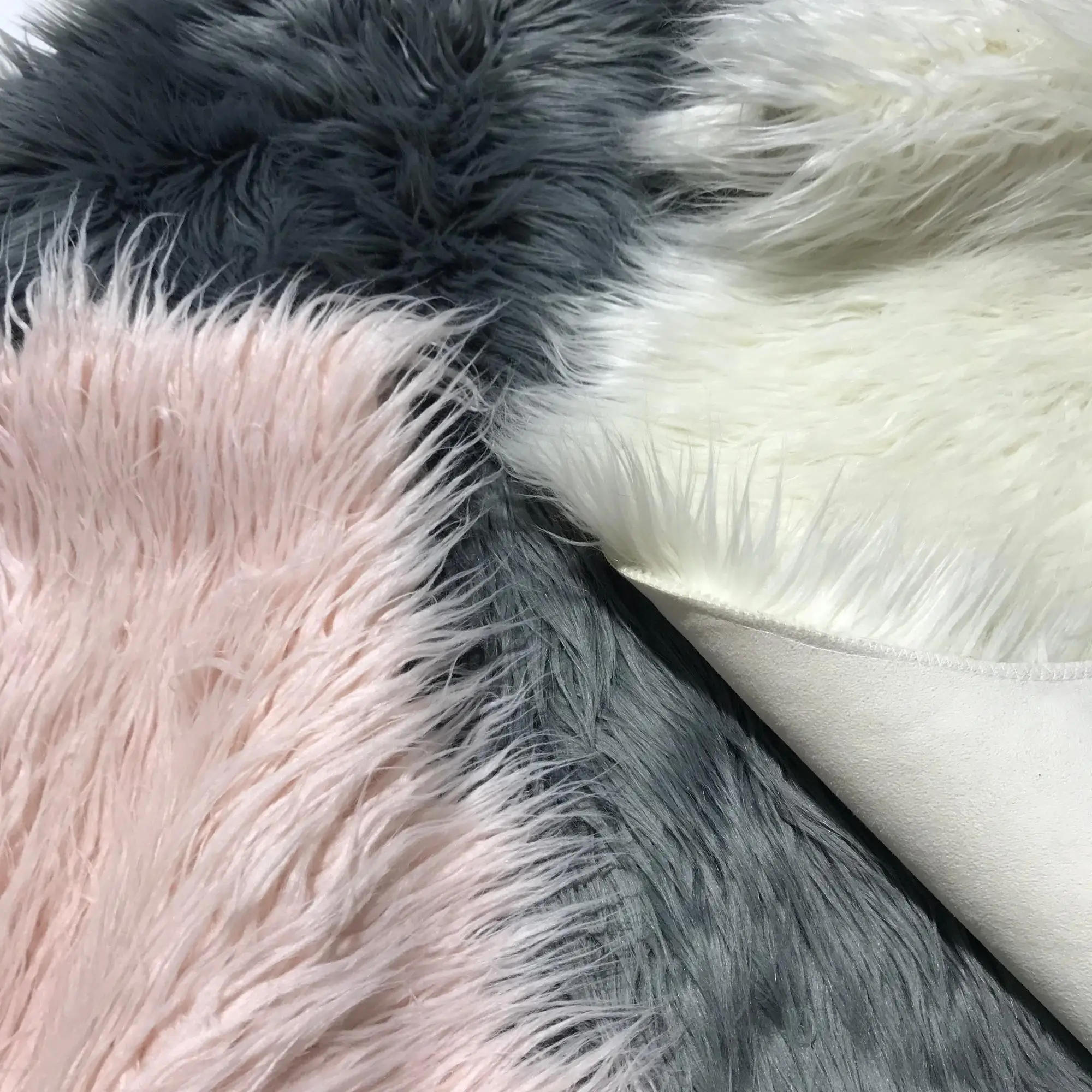 Modern And Fashion Colorful Faux Fabric Mongolian Fur For Rug Carpet