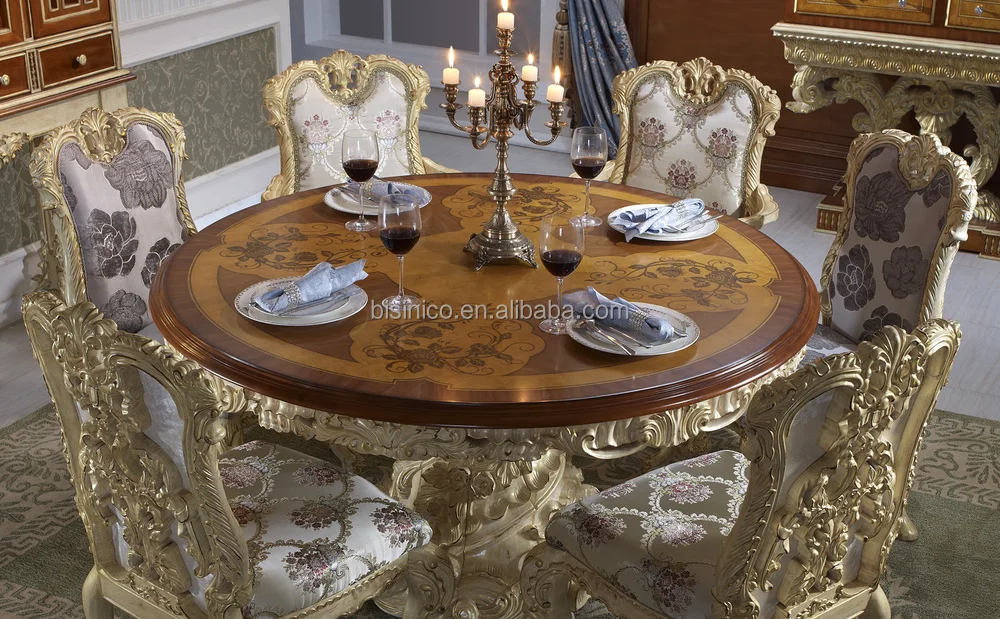 Bisini Di Lusso In Legno Tavolo Da Pranzo Rotondostile Barocco Di Lusso Sala Da Pranzo Furntiure Tavolo Da Pranzo Rotondo Buy Italiano Tavolo Da