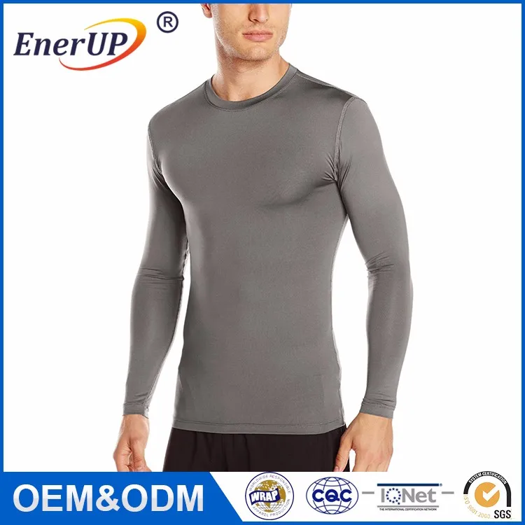 2017 Hot selling men's tight underwear custom long sleeve polyester t shirt quick dry wholesale