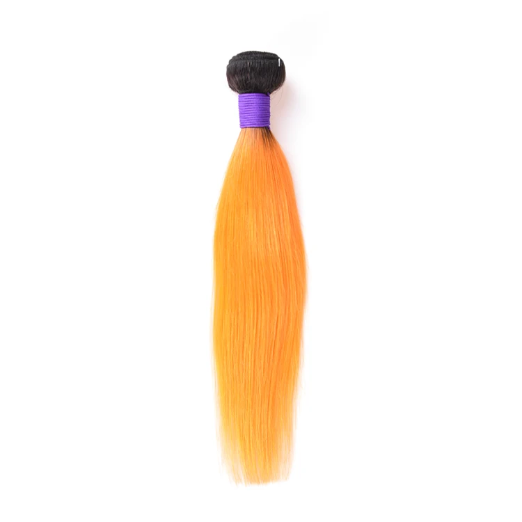 8a Unprocessed Virgin Two Tone Ombre Orange Colored Hair Weave