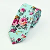 Floral Tie Cotton Printed Flower Necktie Skinny Ties for Men