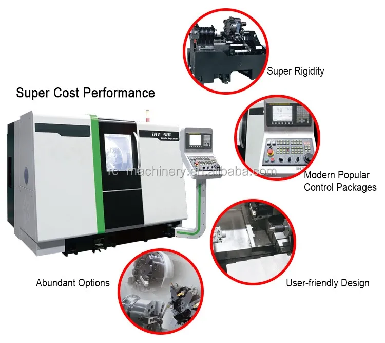 FANUC system cnc turning lathe IHT516 slant bed cnc lathe machine