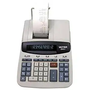 Victor Technologies 12-Digit Desktop Calculator,2-Color Printing,8"X11-1/4"X3" - Victor Technologies 12-Digit Desktop Calculator,2-Color Printing,8"X11-1/4"X3"Commercial Desktop Calculator With Equal
