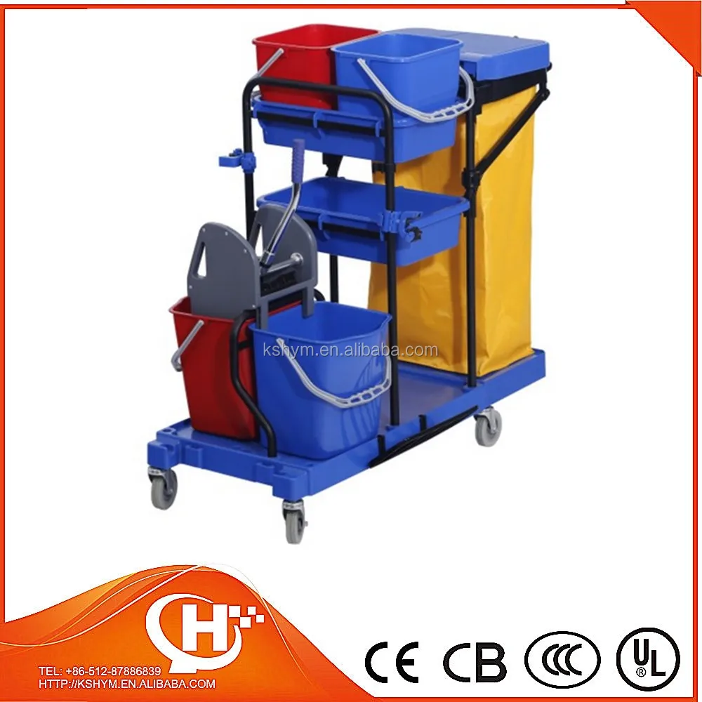 Multifunction Hotel/supermarket Janitor Cart Cleaning Service Trolley