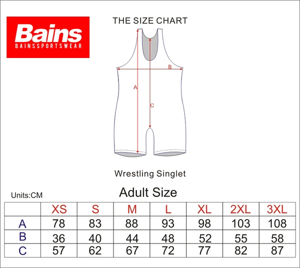 Size Chart For Wrestling Singlets