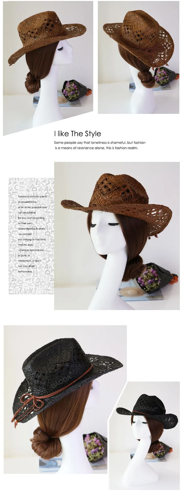Black Cowboy Straw Hat Raffia Straw Hats For Men Buy Black Cowboy
