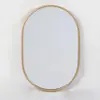 Classic Art Decor Gold Metal Mounted Movable Wall Hanging Round Mirror with Leather Strap