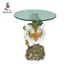 24 Inch Resin Animal Glass Coffee Table Glass Tiger Table