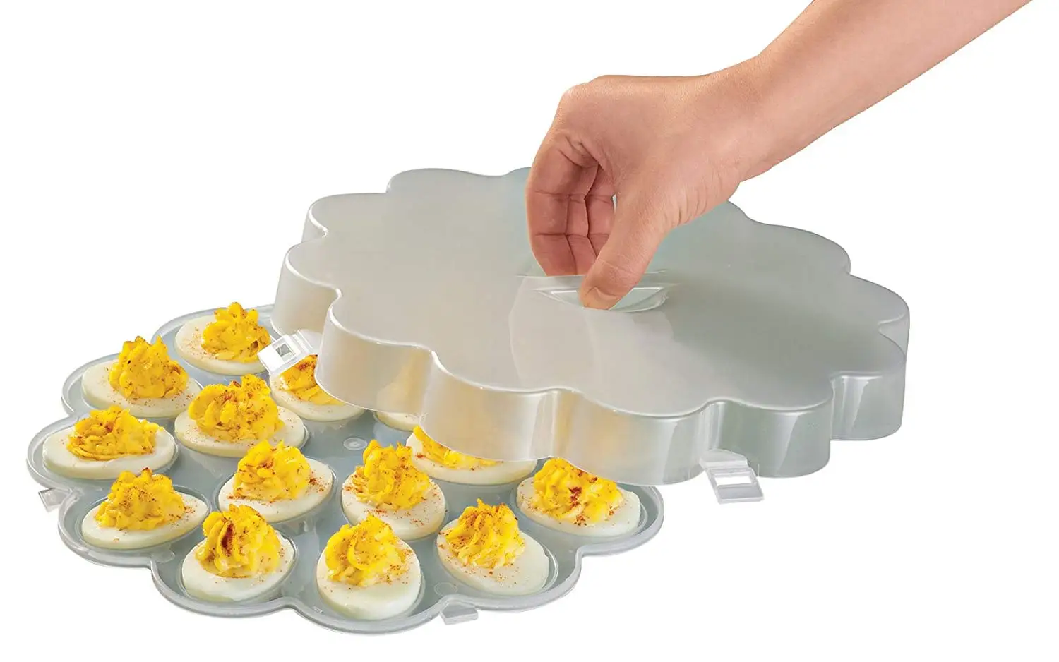 Cabilock Devil Egg Plates, Round Plastic Reusable Egg
