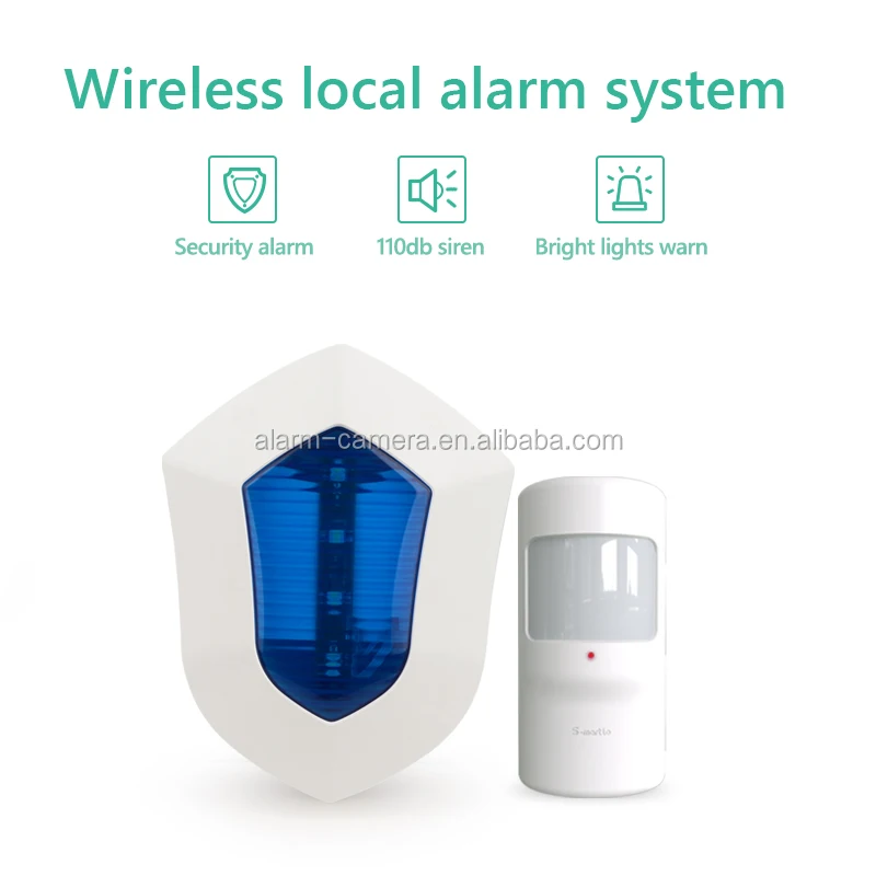 Outdoor Waterproof Home Security Siren Alarm With Door Sensor Pir