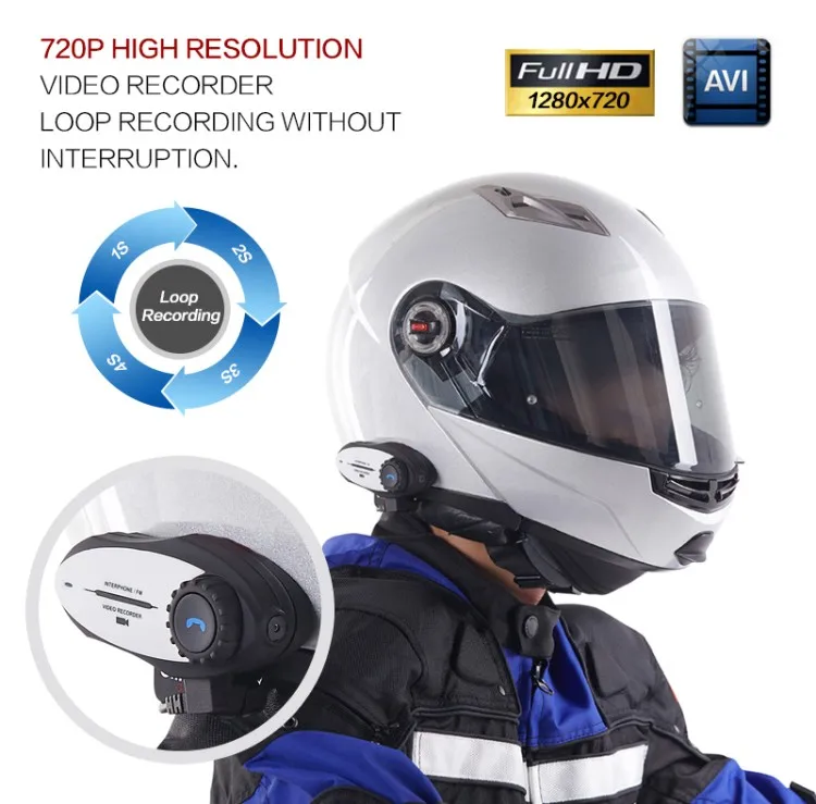 2016 New Motorcycle Helmet Camera Bluetooth Headset Interphone