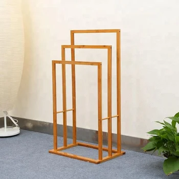 3 Tier Free Standing Wooden Bamboo Bathroom Towel Holder Rack 3 Tier Free Standing Wooden Bamboo
