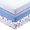 Newest design professional eco-friendly comfortable antibacterial fitted pack n play playard crib sheets set