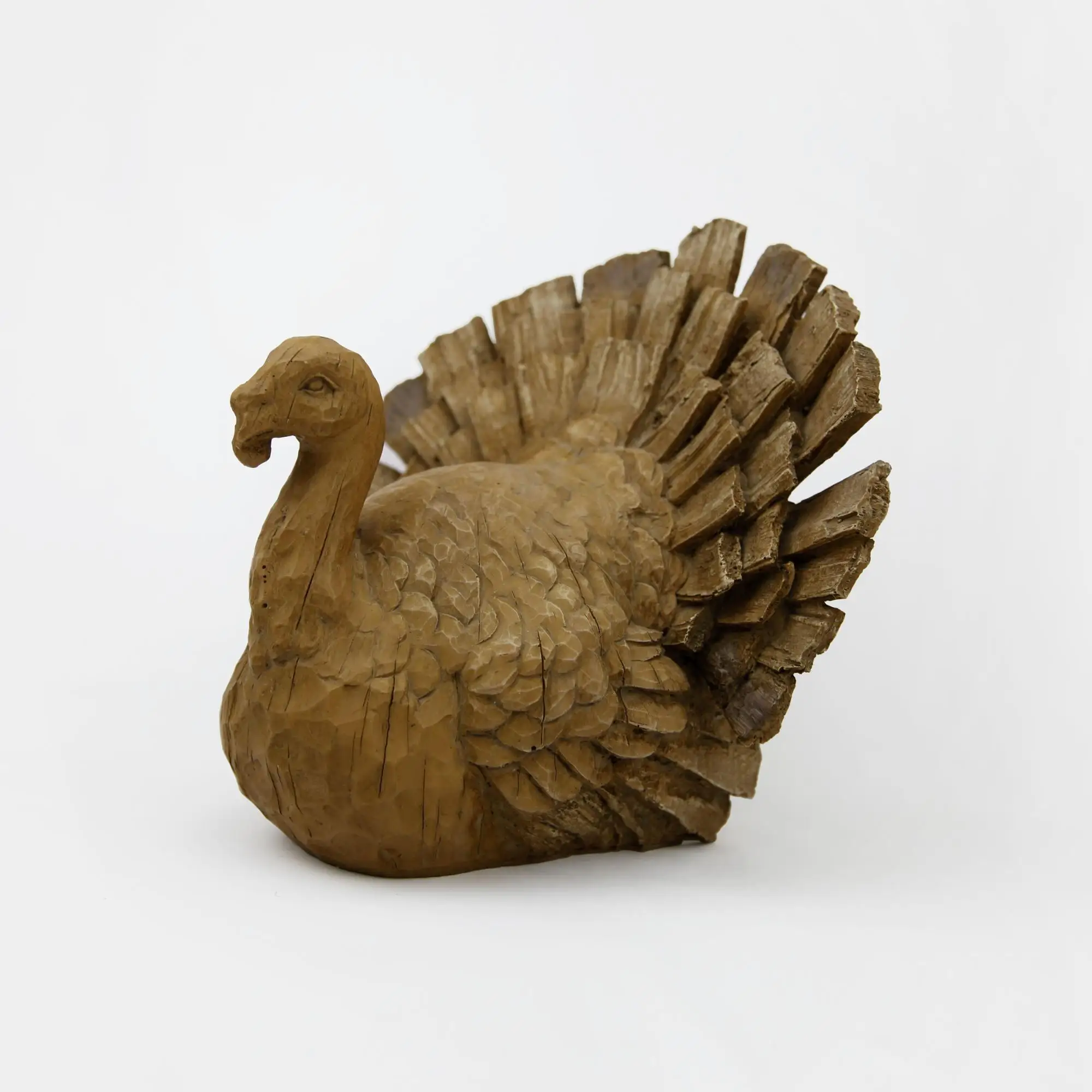 Resin Wood Like Turkey Figurine For Thanksgiving Harvest Scene Tabletop ...