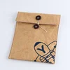 A4 Washable Kraft Paper File Folder Document Organizer Bag With String Fastener