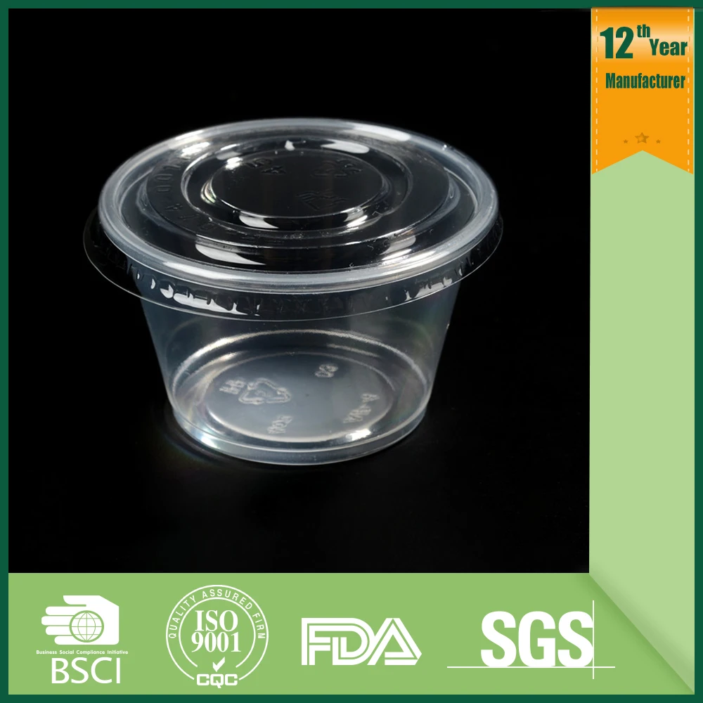 4oz Mini Disposable Take Away Round Plastic Sauce Cups With Lids Buy