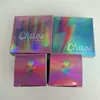Customized logo holographic paper drawer eyelash storage box/custom lash packaging cosmetic box
