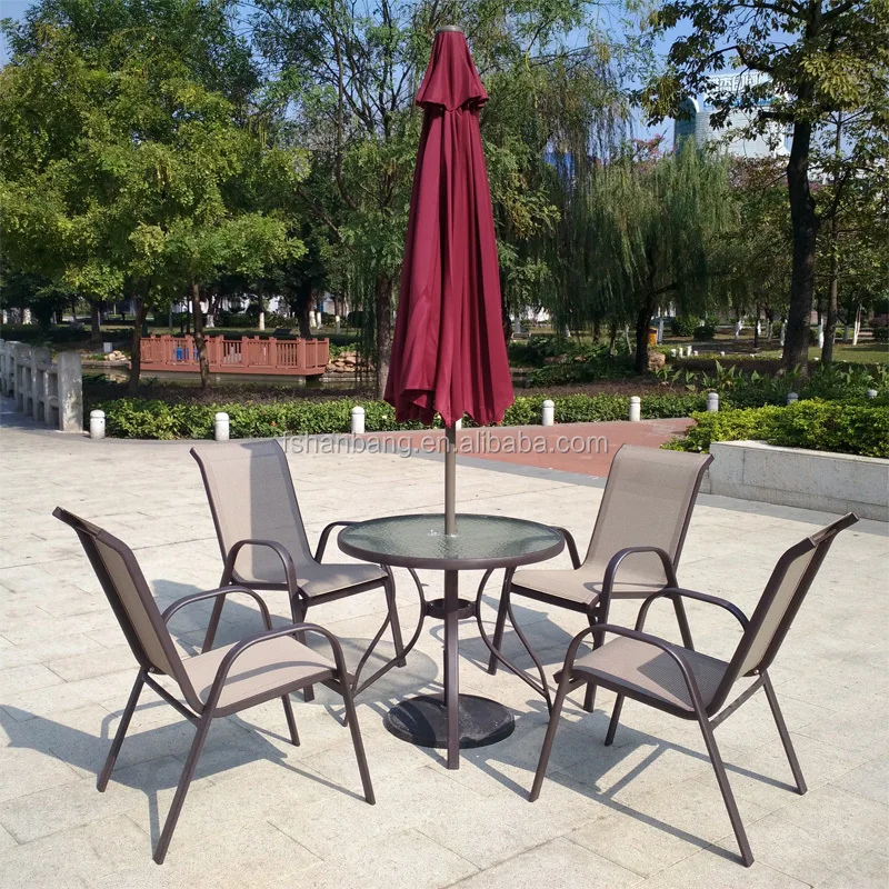 Juego De 6 Piezas De Sombrilla Para Jardín,Muebles De Patio,Mesa De