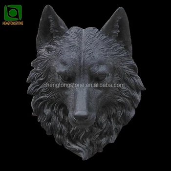 Fiberglass Wolf Head Statue For Sale