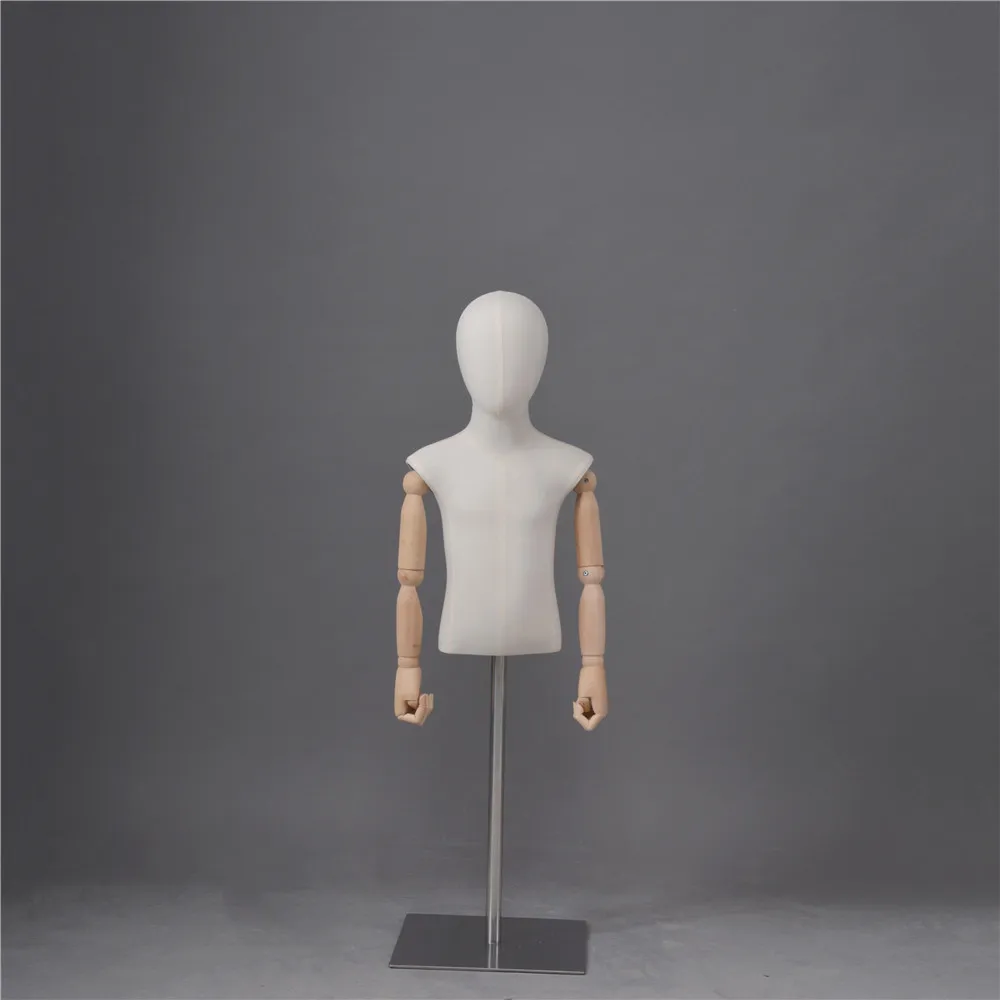 Wholesale Kids Bust Dress Form Mannequins With Wooden Arms Mannequin