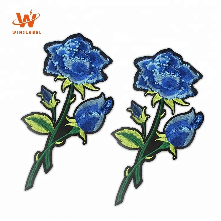 Iron Patch Sticker 3D Sequined Flower Embroidery Paillette Patches