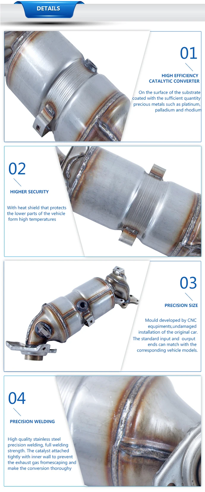 Catalytic Ceramic Filter 304 Stainless Steel Exhaust System Exhaust