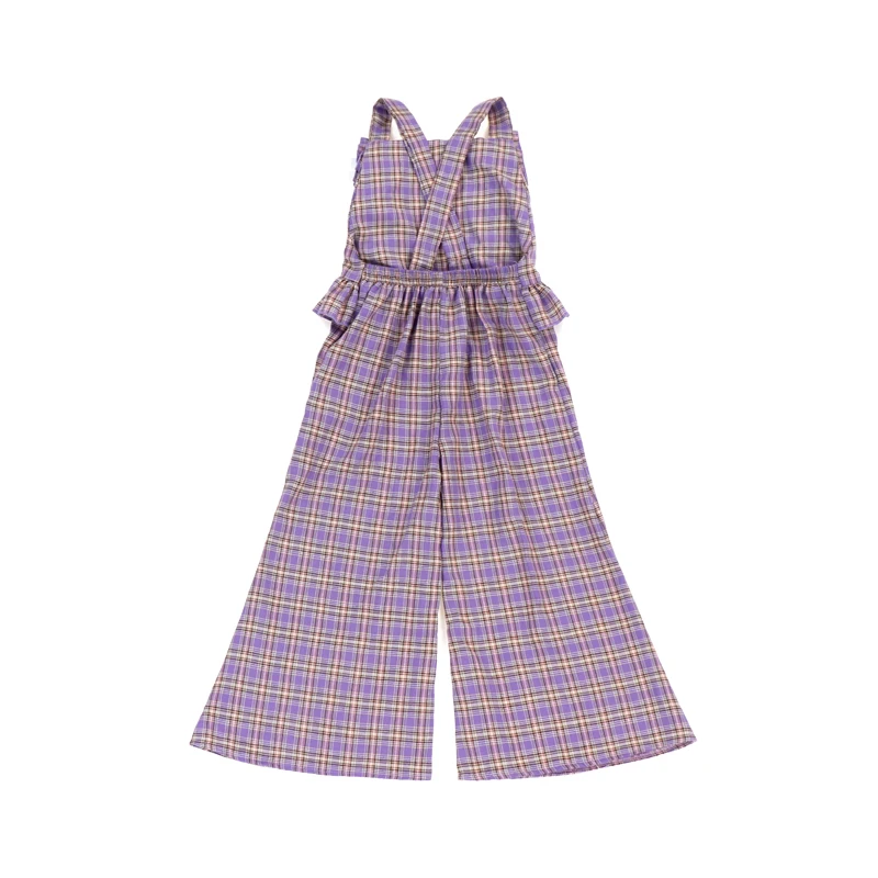 Adjustable Solid Pink Color Baby Girl Cotton Romper Ruffle Bib Style