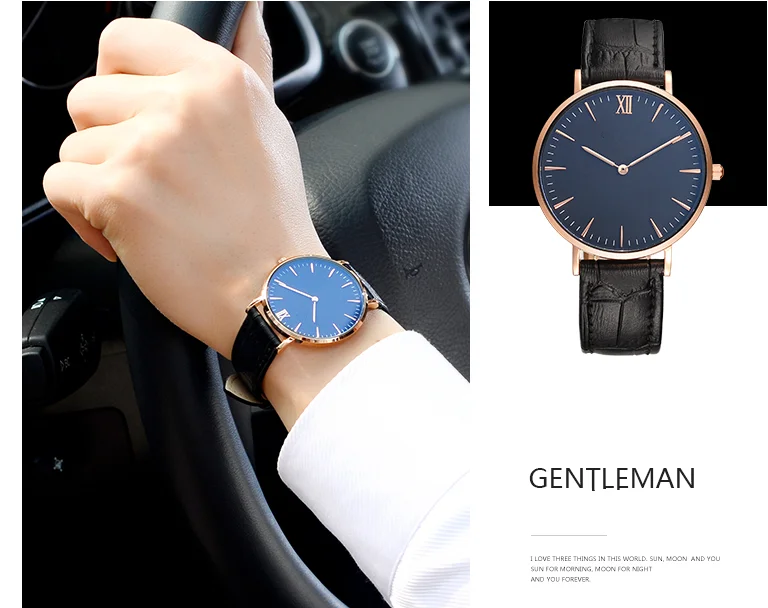 2017 Factory Price Dw Style Leather Strap Cheap Alloy Watch For Man