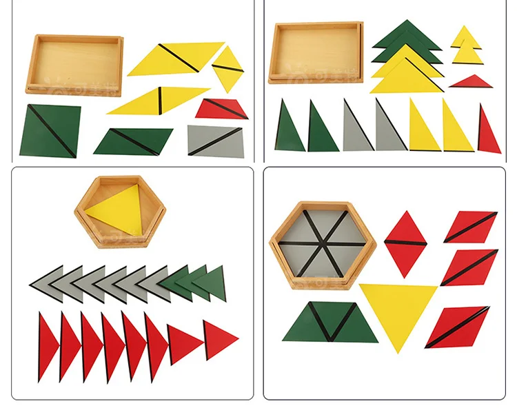 custom educational toys montessori materials constructive triangles